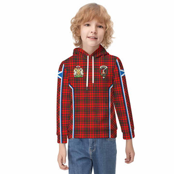 Matheson Tartan Crest Kid Hoodie Scotland Coat of Arm Flag Style