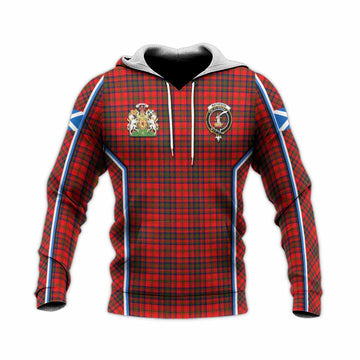 Matheson Tartan Crest Knitted Hoodie Scotland Coat of Arm Flag Style