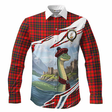 Matheson Tartan Crest Loch Ness Monster Scottish Heritage Art Long Sleeve Button Shirts