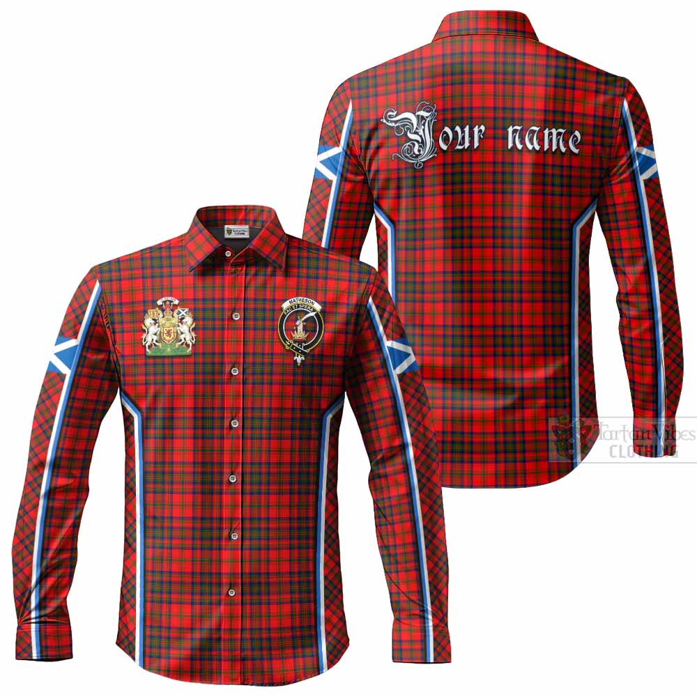 Matheson Tartan Crest Long Sleeve Button Shirts Scotland Coat of Arm Flag Style - Tartan Vibes Clothing