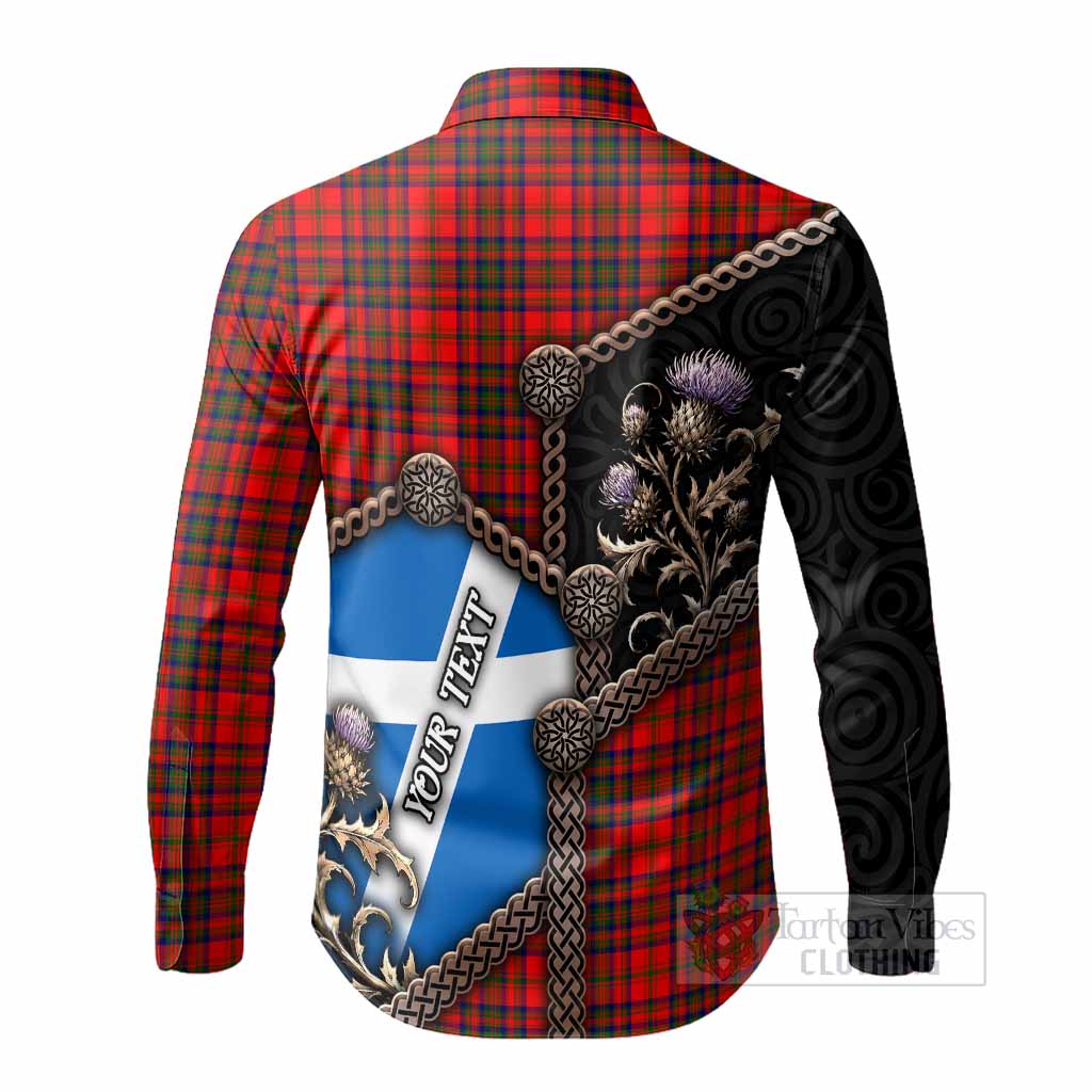 Matheson Tartan Crest Long Sleeve Button Shirts Scottish Thistle Loch Ness Monster