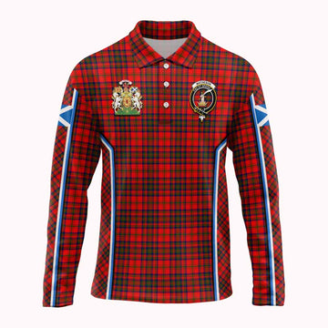Matheson Tartan Crest Long Sleeve Polo Shirt Scotland Coat of Arm Flag Style - Tartan Vibes Clothing