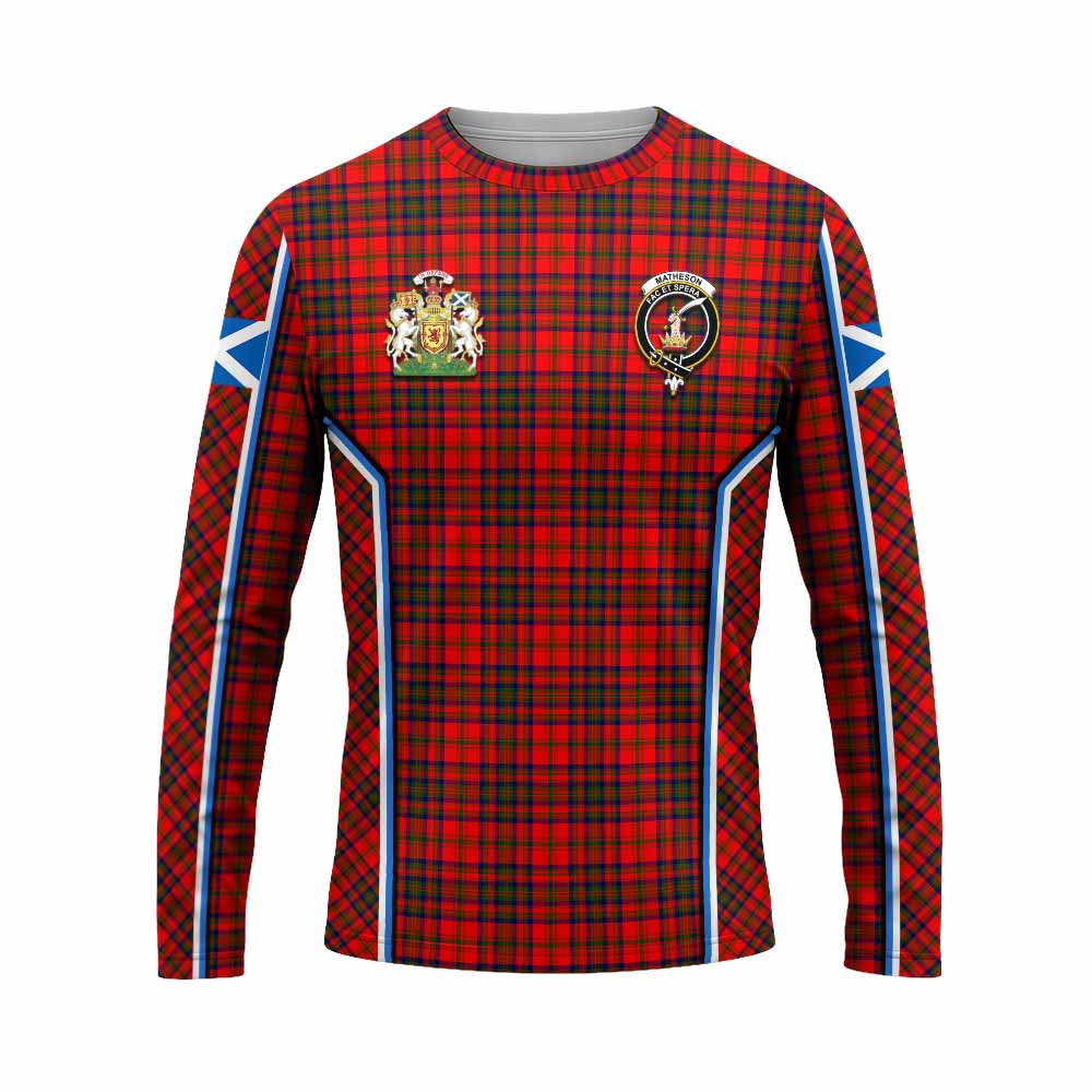 Matheson Tartan Crest Long Sleeve T-Shirt Scotland Coat of Arm Flag Style - Tartan Vibes Clothing