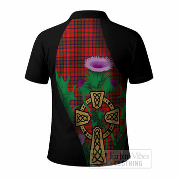 Matheson Tartan Crest Polo Shirt Celtic Cross Thistle Flowers