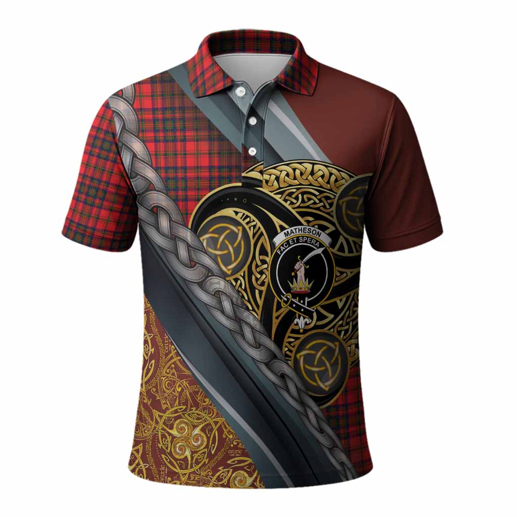 Matheson Tartan Crest Polo Shirt Scottish Triskele Celtic