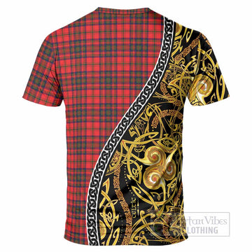 Matheson Tartan Crest T-Shirt Celtic Knot and Triple Trickle Spiral Symbols