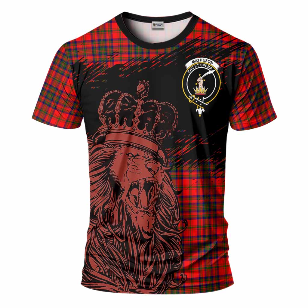 Matheson Tartan Crest T-Shirt Crowned Lion Heritage Style