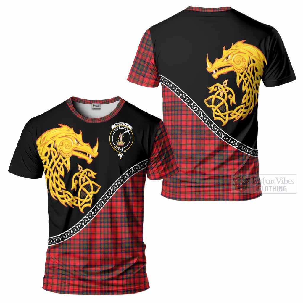 Matheson Tartan Crest T-Shirt Legendary Dragon Knot Half Style