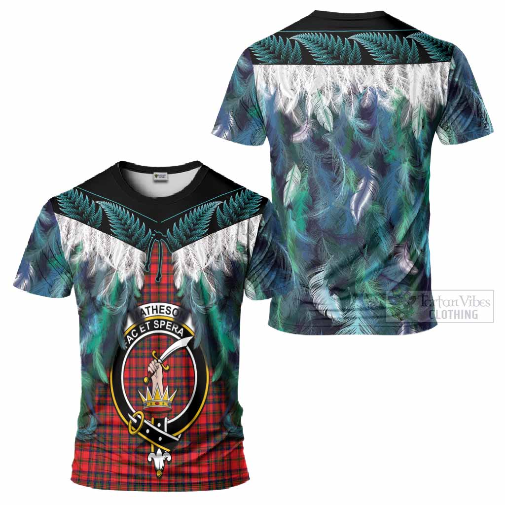 Matheson Tartan Crest T-Shirt New Zealand Maori Korowai Cloak