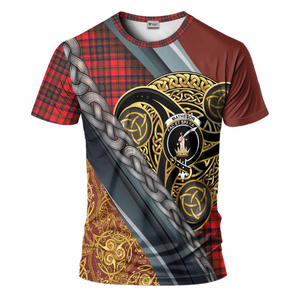 Matheson Tartan Crest T-Shirt Scottish Triskele Celtic