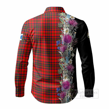 Matheson Tartan Crest Thistle Floral Long Sleeve Button Shirts