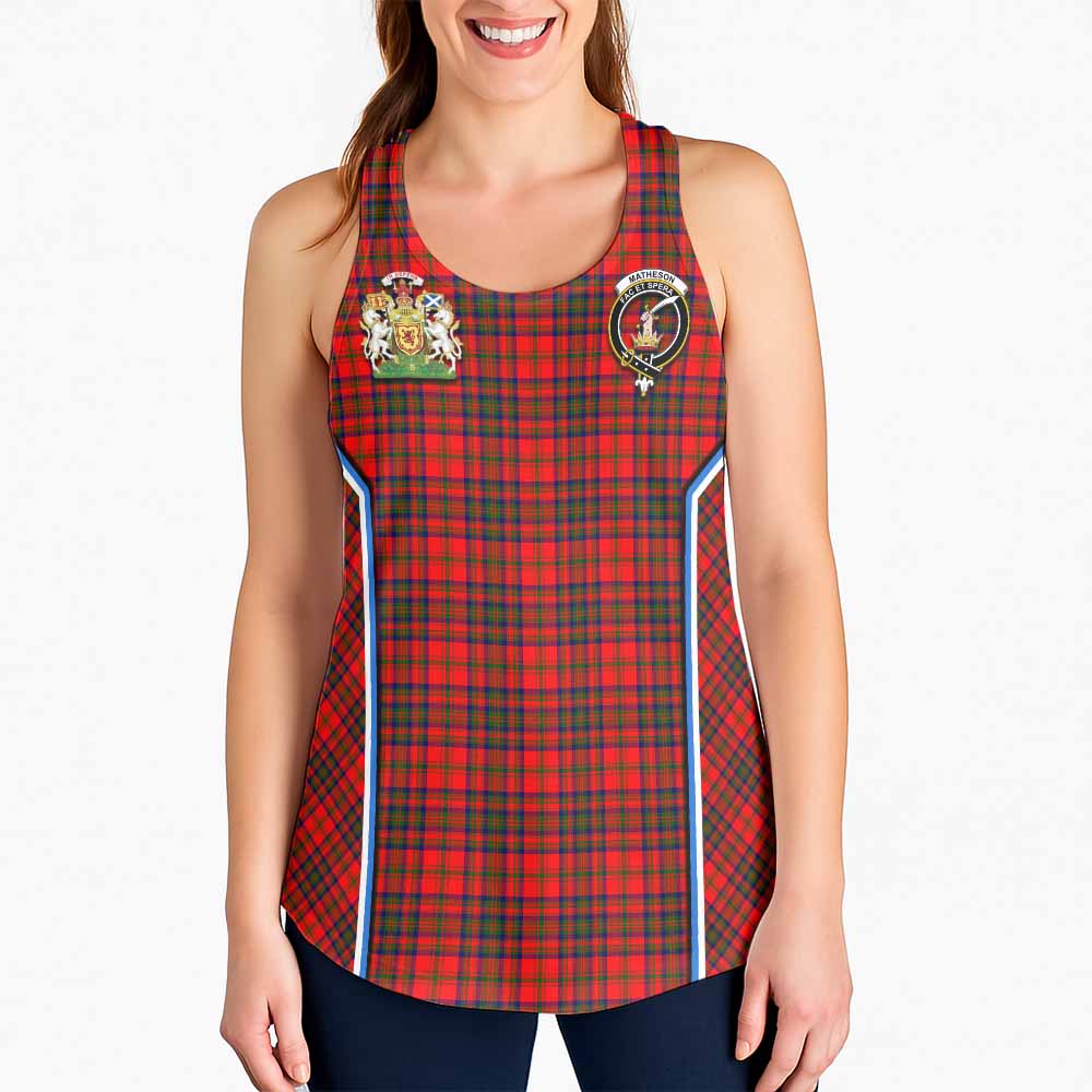 Matheson Tartan Crest Women Racerback Tanks Scotland Coat of Arm Flag Style - Tartan Vibes Clothing