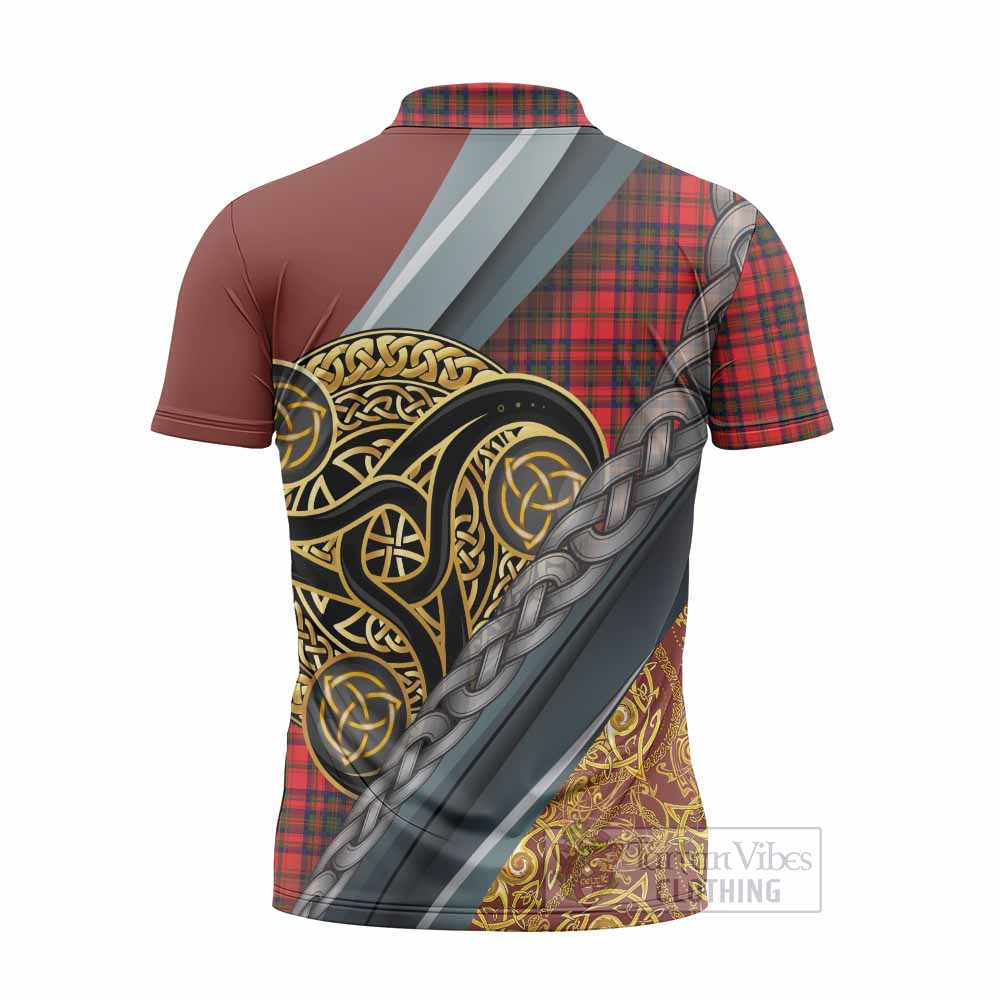Matheson Tartan Crest Zipper Polo Shirt Scottish Triskele Celtic