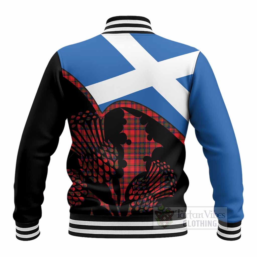 Matheson Tartan Family Crest Baseball Jacket Scotland Thistle Floral Flag Style