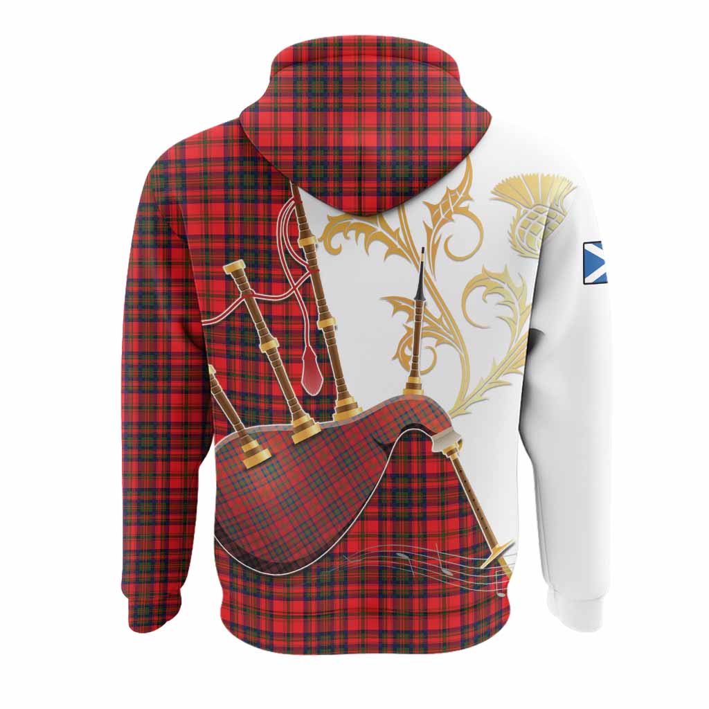 Matheson Tartan Family Crest Hoodie Bagpipes with Scottish Thistle