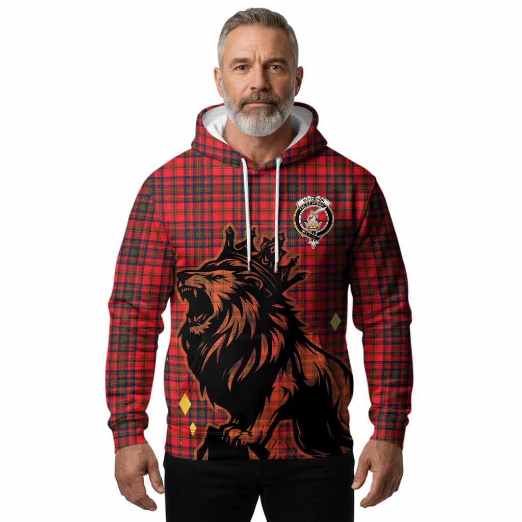 Matheson Tartan Family Crest Hoodie Crowned Lion Roaring