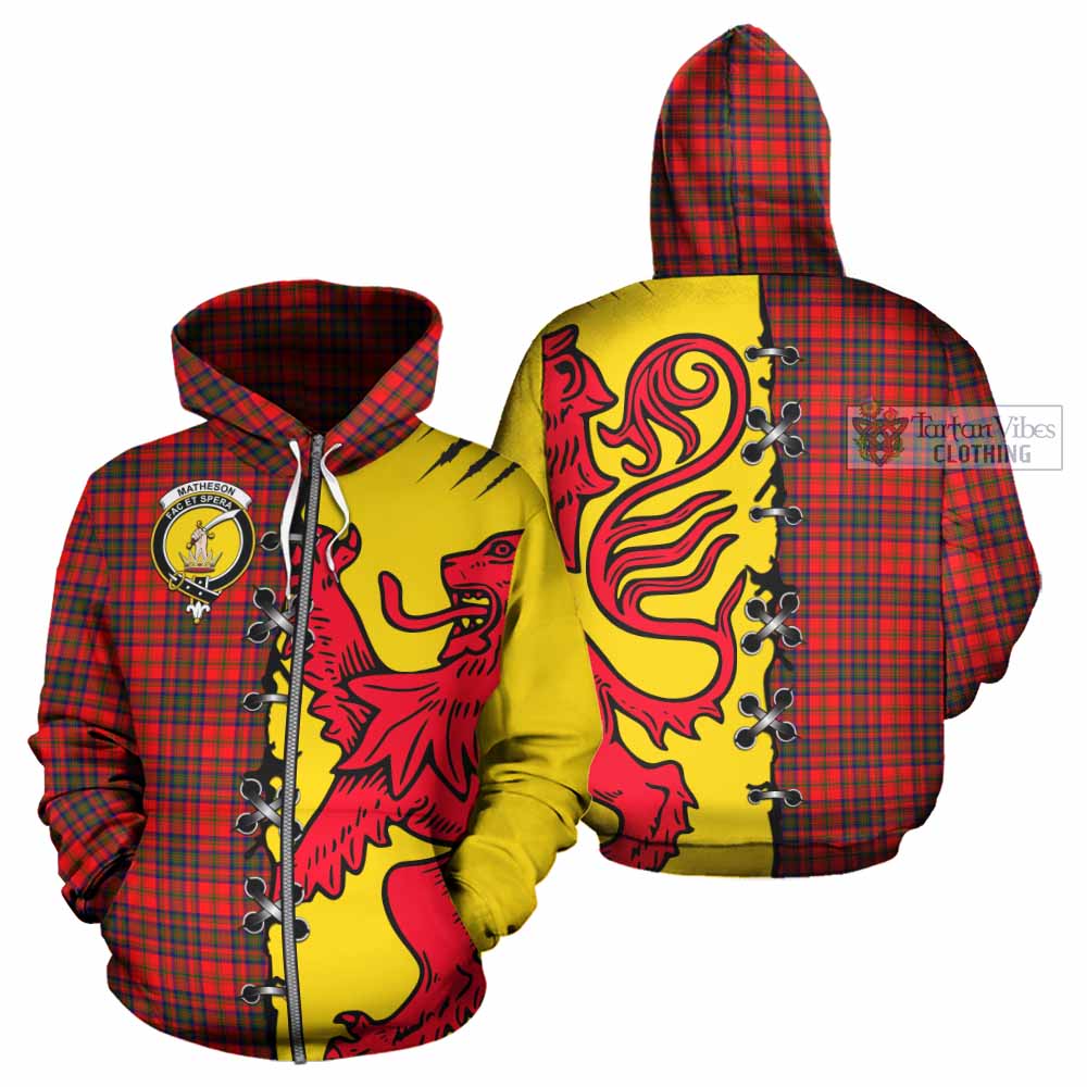 Matheson Tartan Family Crest Hoodie Lion Rampant Honor - Tartan Vibes Clothing