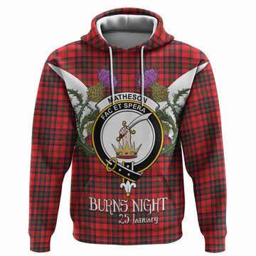 Matheson Tartan Family Crest Hoodie Scottish Burns Night Thistle Floral