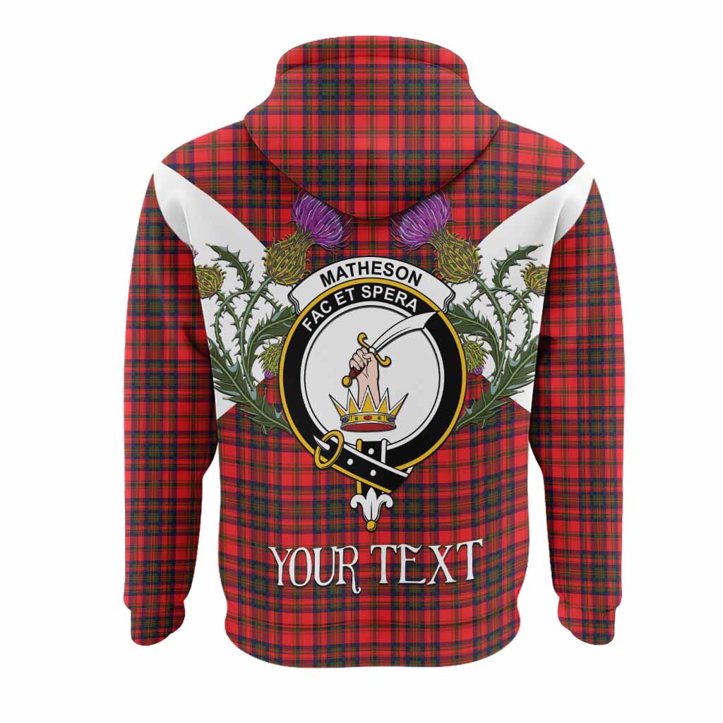 Matheson Tartan Family Crest Hoodie Scottish Burns Night Thistle Floral