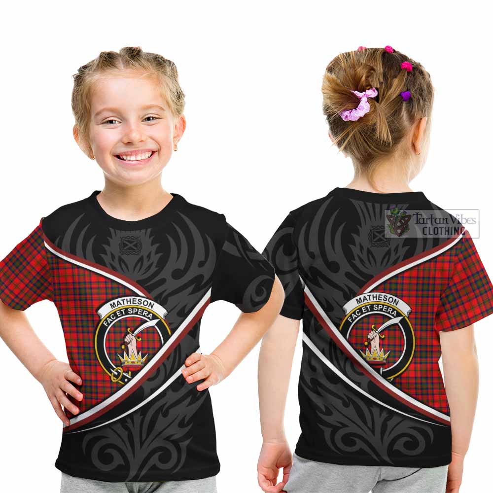 Matheson Tartan Family Crest Kid T-shirt Celtic Scottish Thistle Floral - Tartan Vibes Clothing