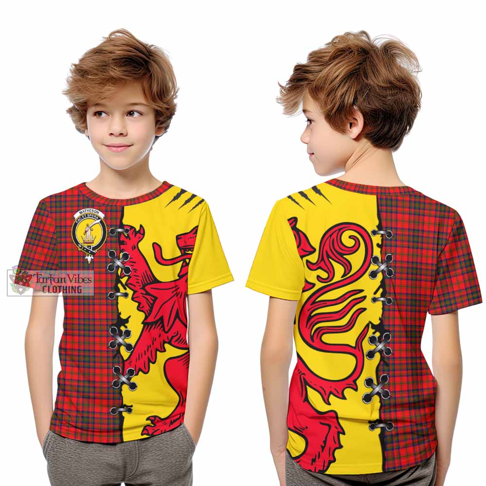 Matheson Tartan Family Crest Kid T-shirt Lion Rampant Honor - Tartan Vibes Clothing