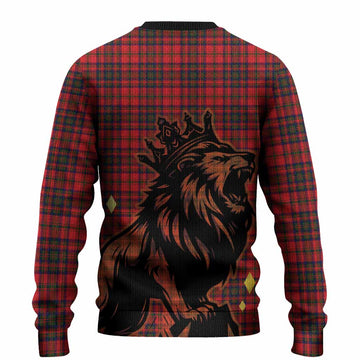 Matheson Tartan Family Crest Knitted Sweater Crowned Lion Roaring
