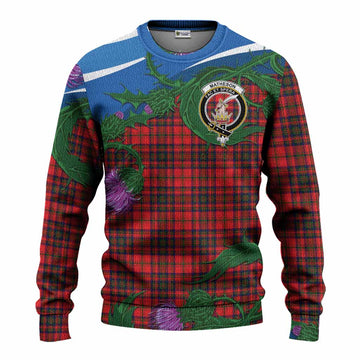 Matheson Tartan Family Crest Knitted Sweater Thistle in Minimalism