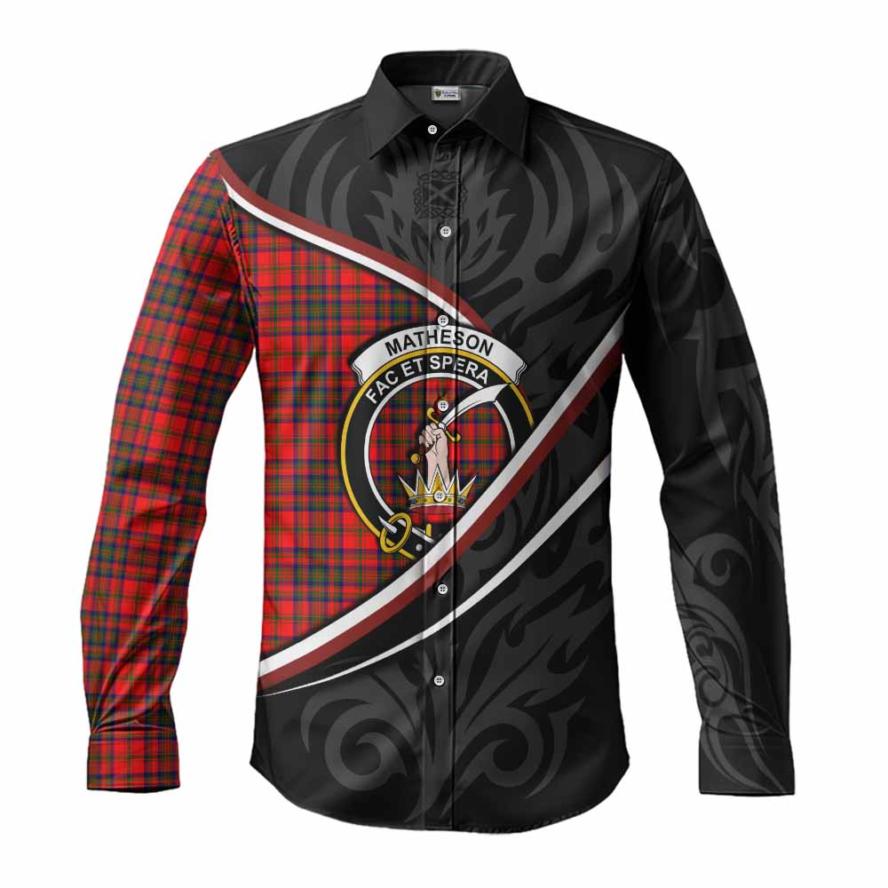Matheson Tartan Family Crest Long Sleeve Button Shirts Celtic Scottish Thistle Floral - Tartan Vibes Clothing