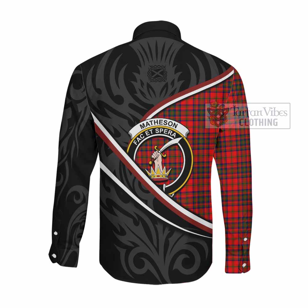 Matheson Tartan Family Crest Long Sleeve Button Shirts Celtic Scottish Thistle Floral - Tartan Vibes Clothing