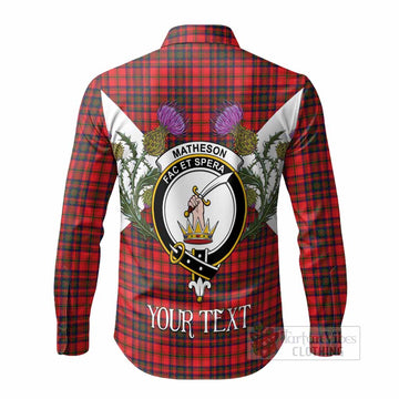 Matheson Tartan Family Crest Long Sleeve Button Shirts Scottish Burns Night Thistle Floral