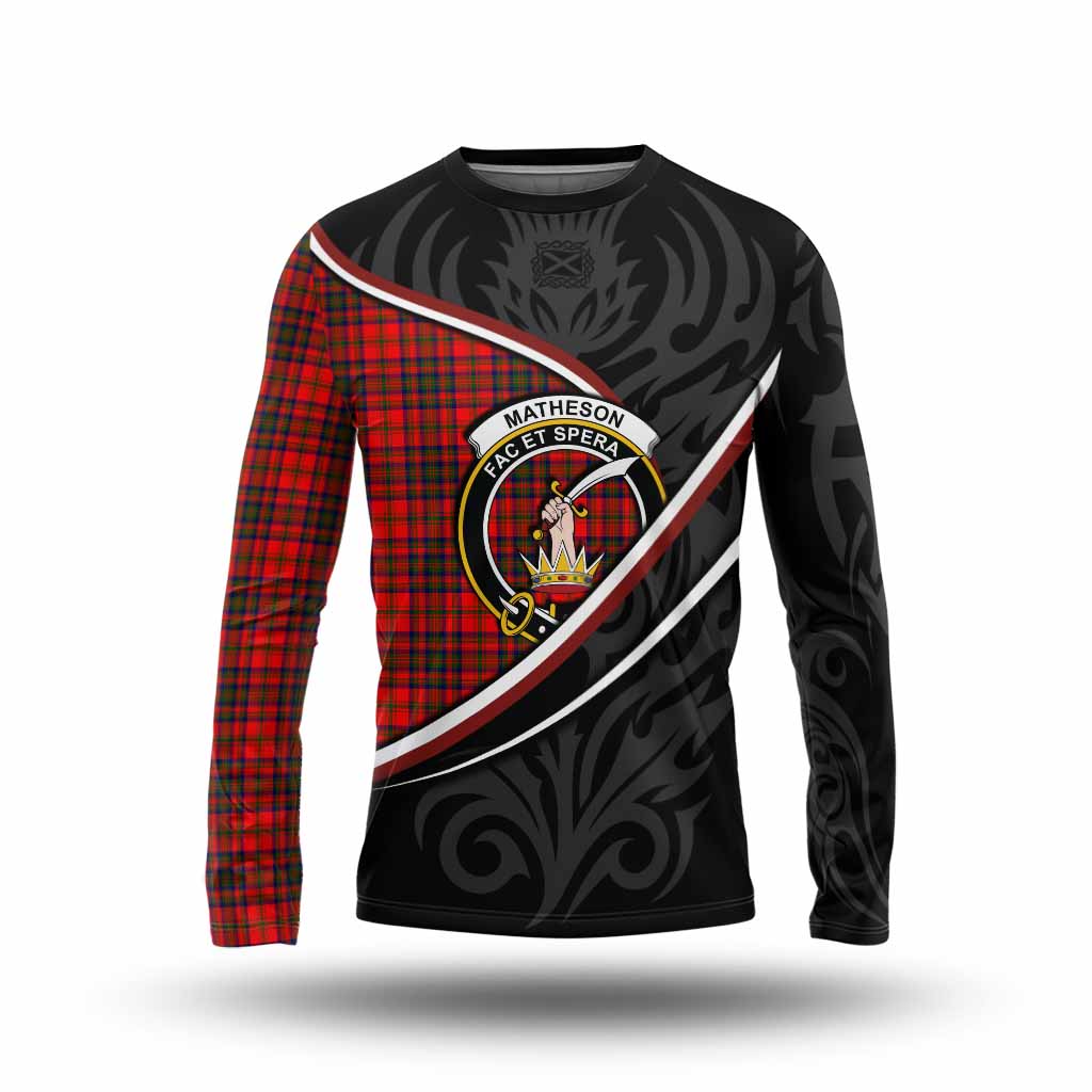 Matheson Tartan Family Crest Long Sleeve T-Shirt Celtic Scottish Thistle Floral - Tartan Vibes Clothing