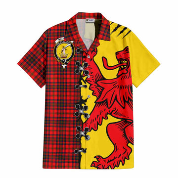 Matheson Tartan Family Crest Short Sleeve Button Shirt Lion Rampant Honor - Tartan Vibes Clothing