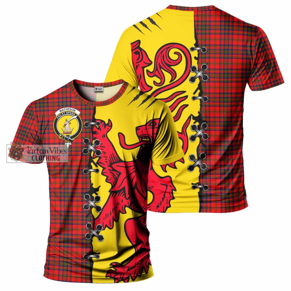 Matheson Tartan Family Crest T-shirt Lion Rampant Honor - Tartan Vibes Clothing