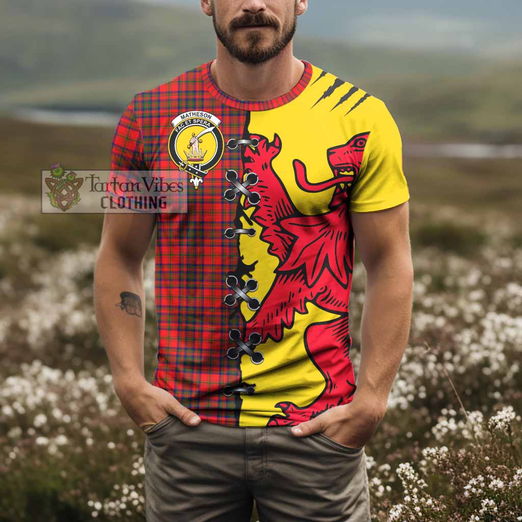 Matheson Tartan Family Crest T-shirt Lion Rampant Honor - Tartan Vibes Clothing