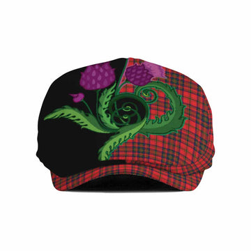 Matheson Tartan Flat Cap, Jeff Cap Traditional Scottish Thistle