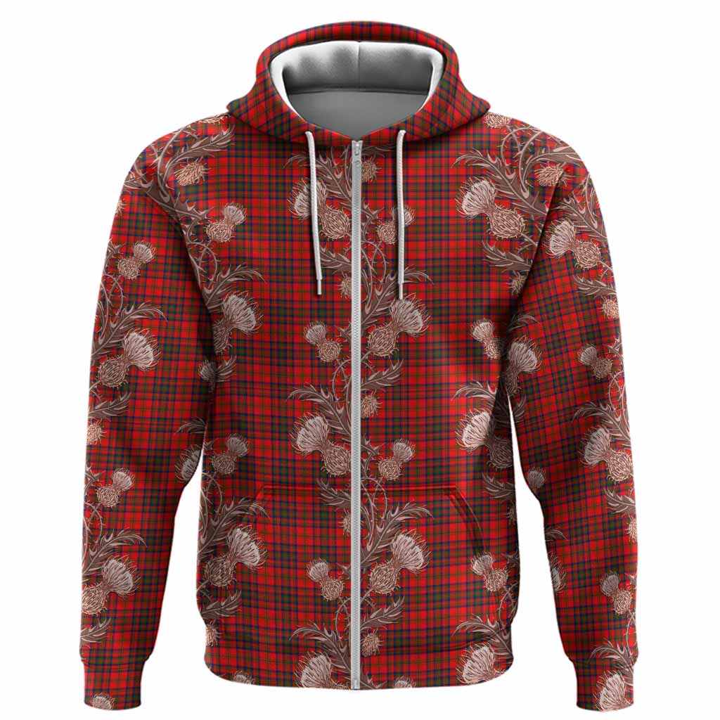 Matheson Tartan Hoodie Seamless Scottish Thistle Flowers