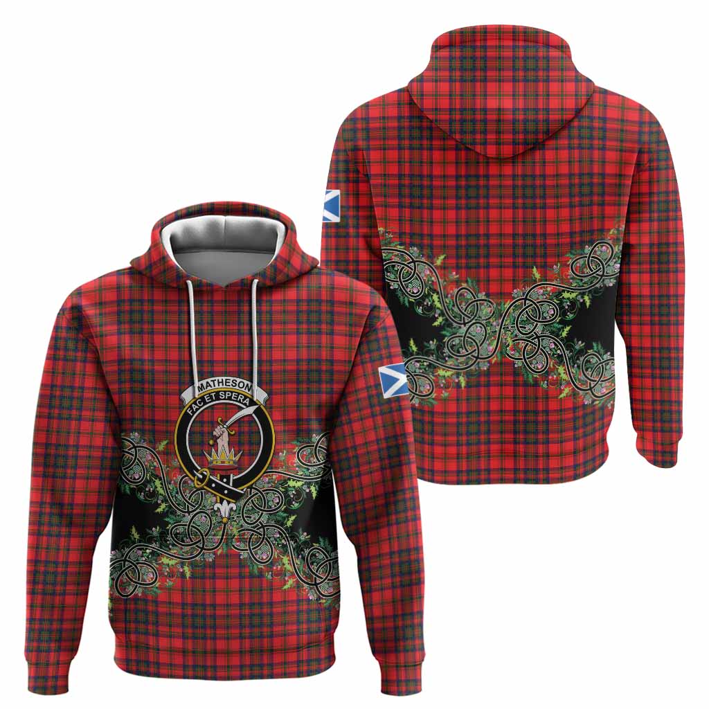Matheson Tartan Hoodie Thistle Scottish Spirit