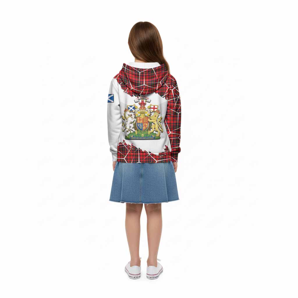 Matheson Tartan Kid Hoodie with Family Crest and Lion Rampant Grunge Style