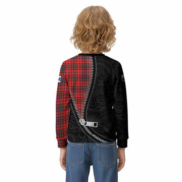 Matheson Tartan Kid Knitted Sweatshirt New Zealand Pattern Unique Zipper Stylized