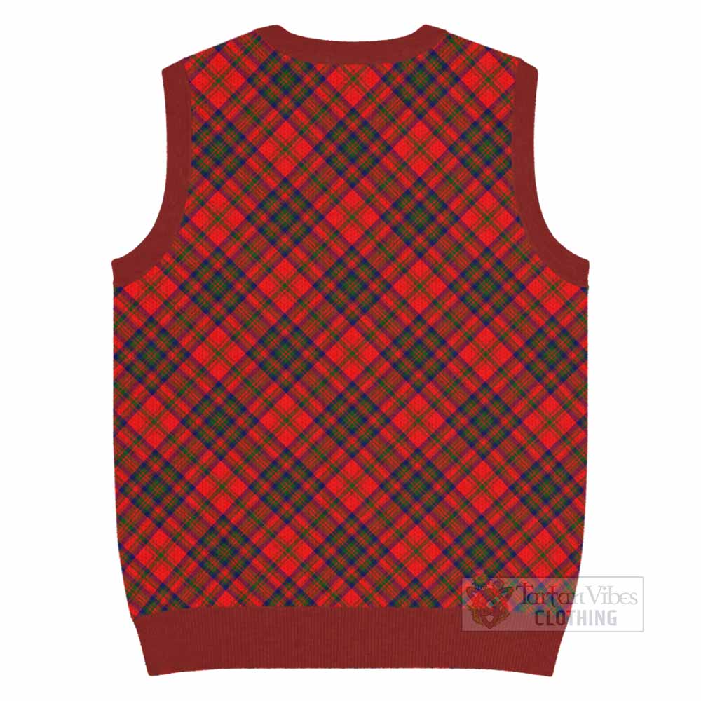 Matheson Tartan Knitted V-Neck Vest with Family Crest Cross Style