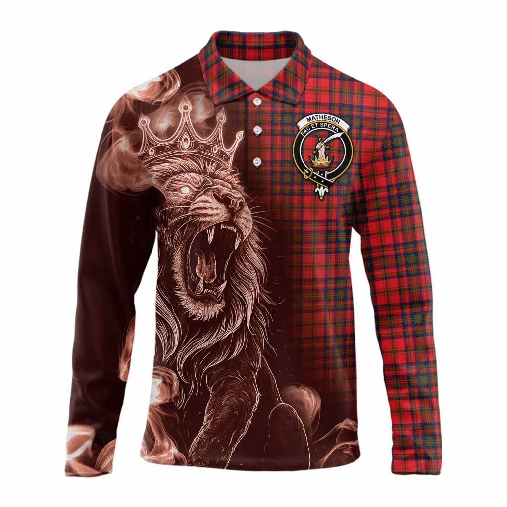 Matheson Tartan Long Sleeve Polo Shirt Roaring Lion Heritage