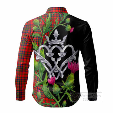 Matheson Tartan Luckenbooth Long Sleeve Button Shirts Silver Heart Crown Thistle Floral