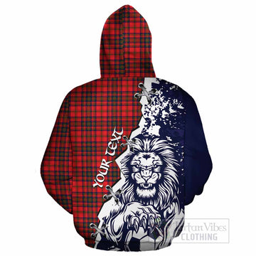 Matheson Tartan Scottish Cotton Hoodie Angry Lion With Soccer Ball Style
