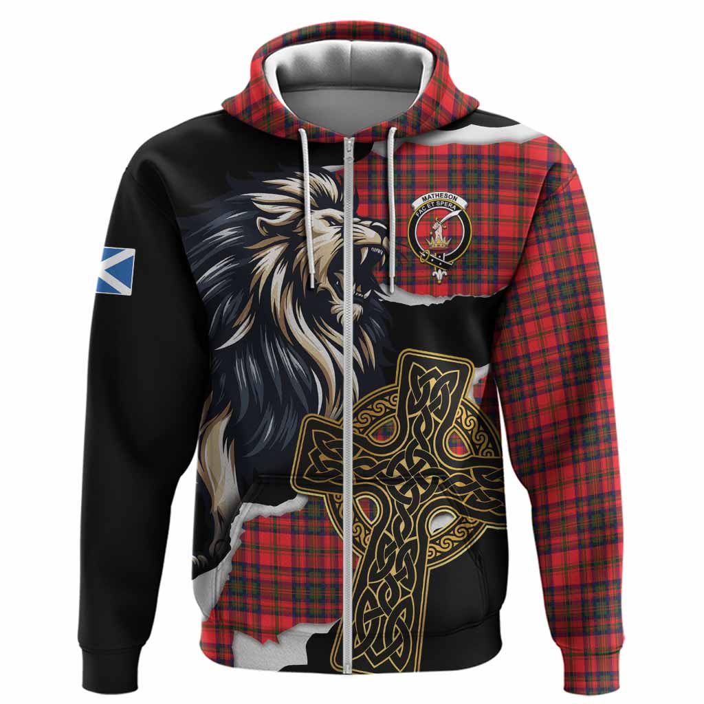 Matheson Tartan Scottish Hoodie Lion Celtic Heritage