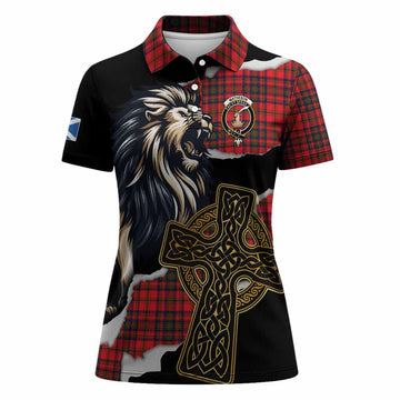 Matheson Tartan Scottish Women Polo Shirt Lion Celtic Heritage