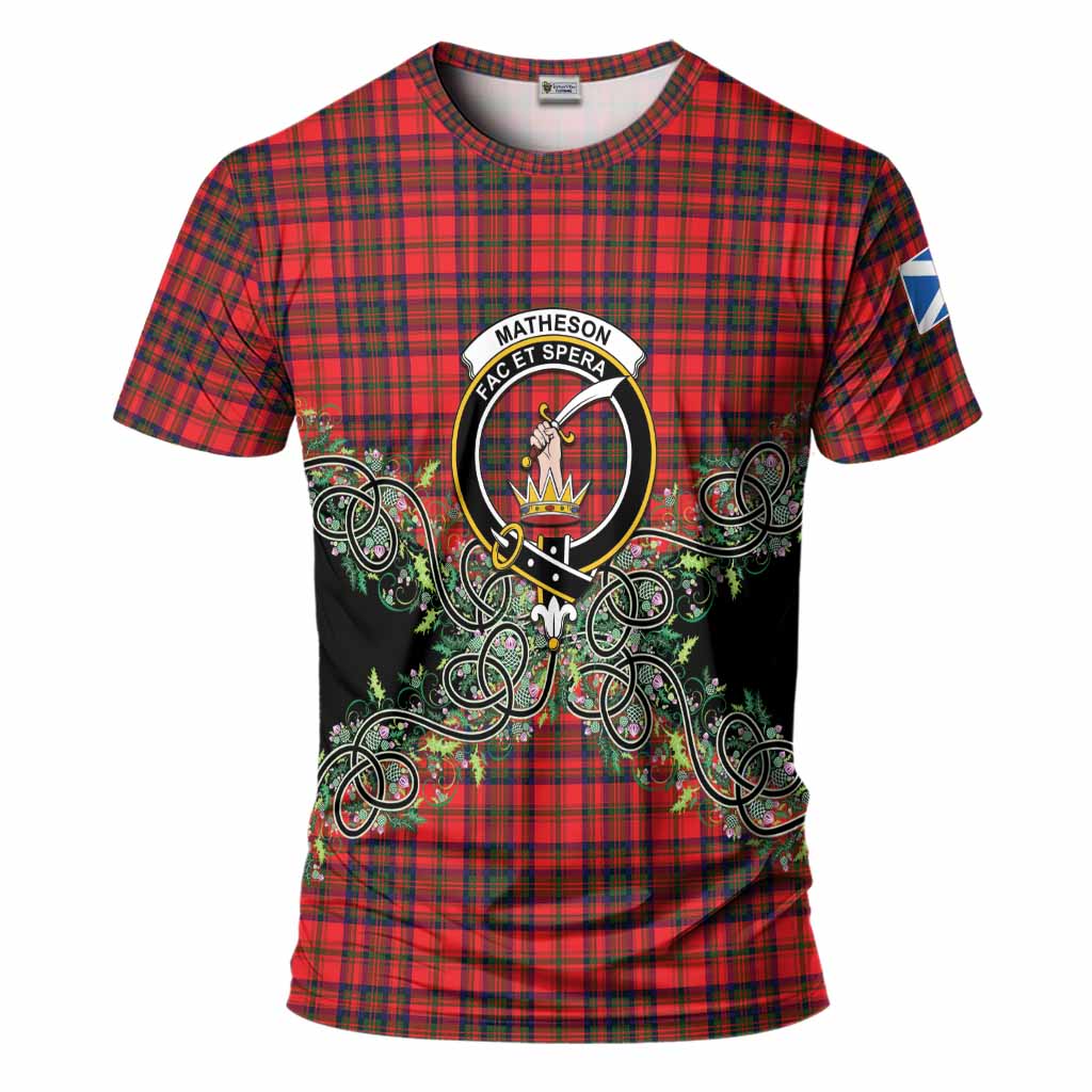 Matheson Tartan T-Shirt Thistle Scottish Spirit
