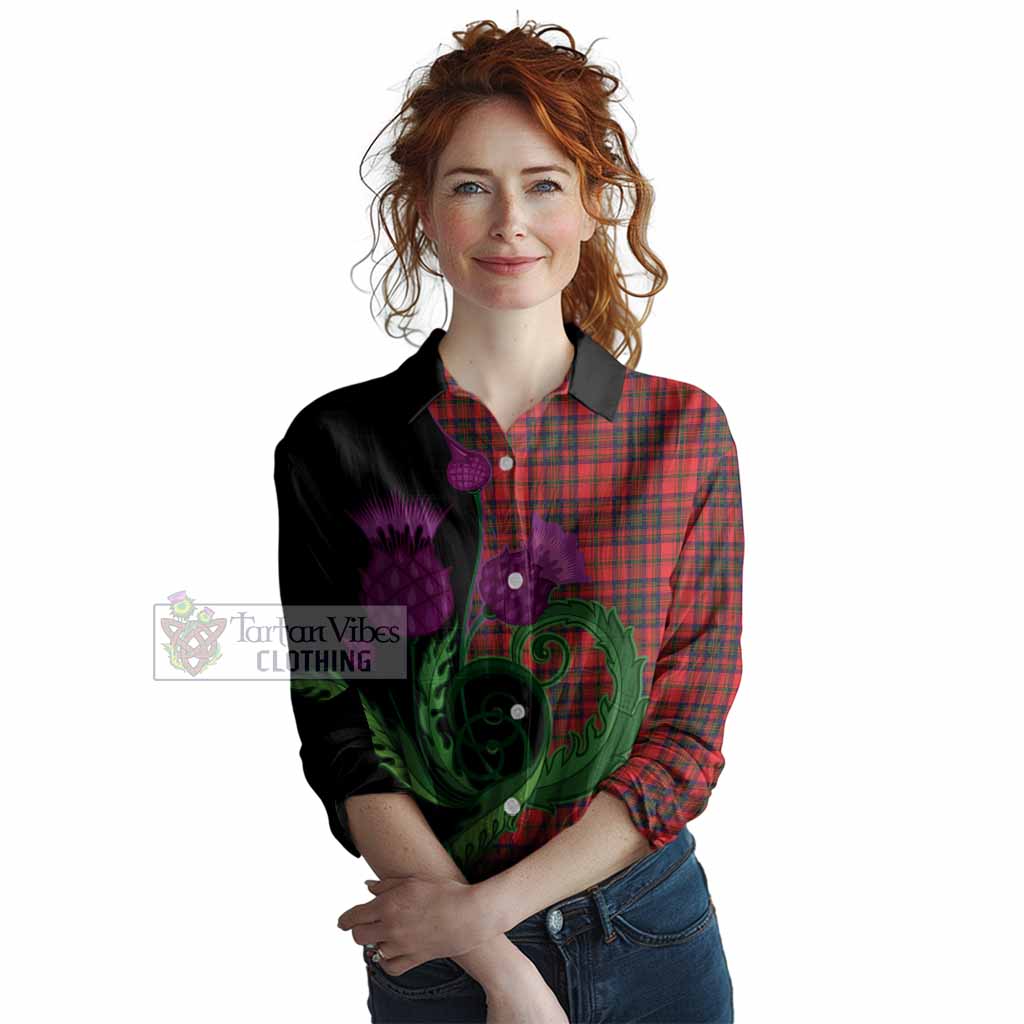 Matheson Tartan Women Casual Shirt Traditional Scottish Thistle