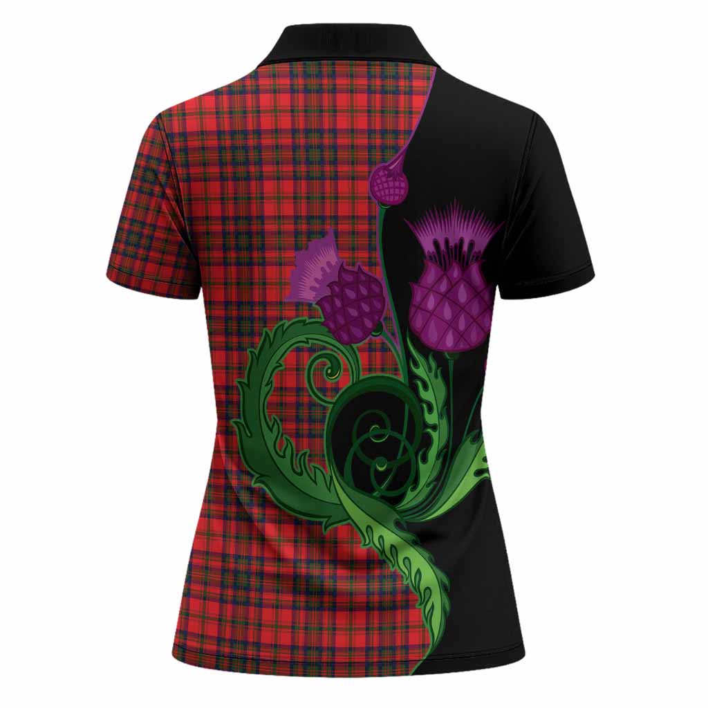 Matheson Tartan Women Polo Shirt Traditional Scottish Thistle