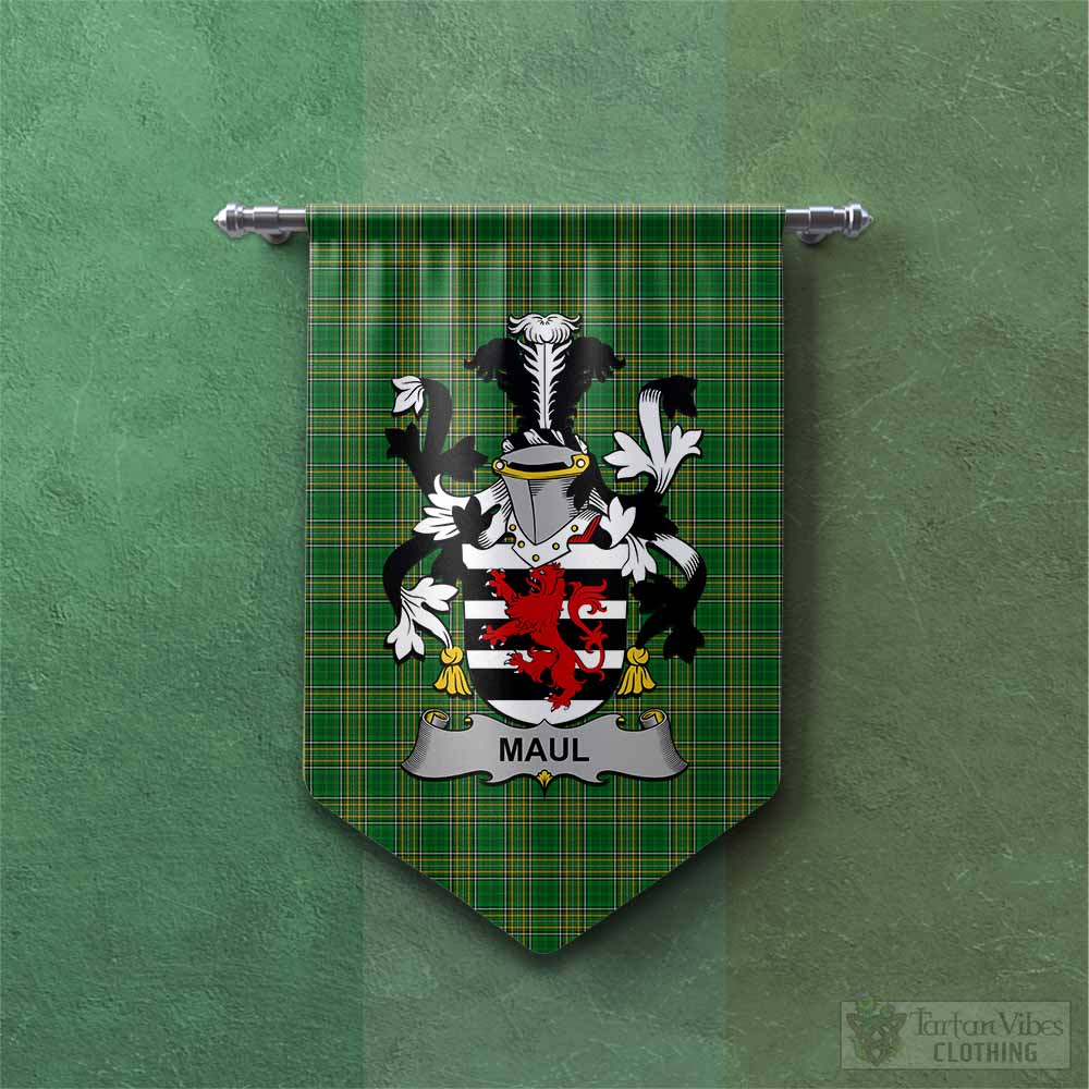 Maul Irish Clan Tartan Gonfalon, Tartan Banner with Coat of Arms Chevron - Tartan Vibes Clothing