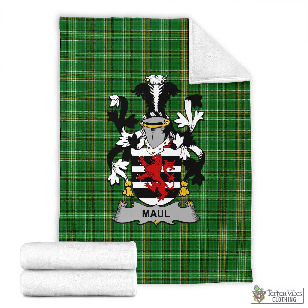 Maul Irish Clan Tartan Blanket with Coat of Arms X-Large 59 x 79 inches 150 x 200 cm - Tartan Vibes Clothing